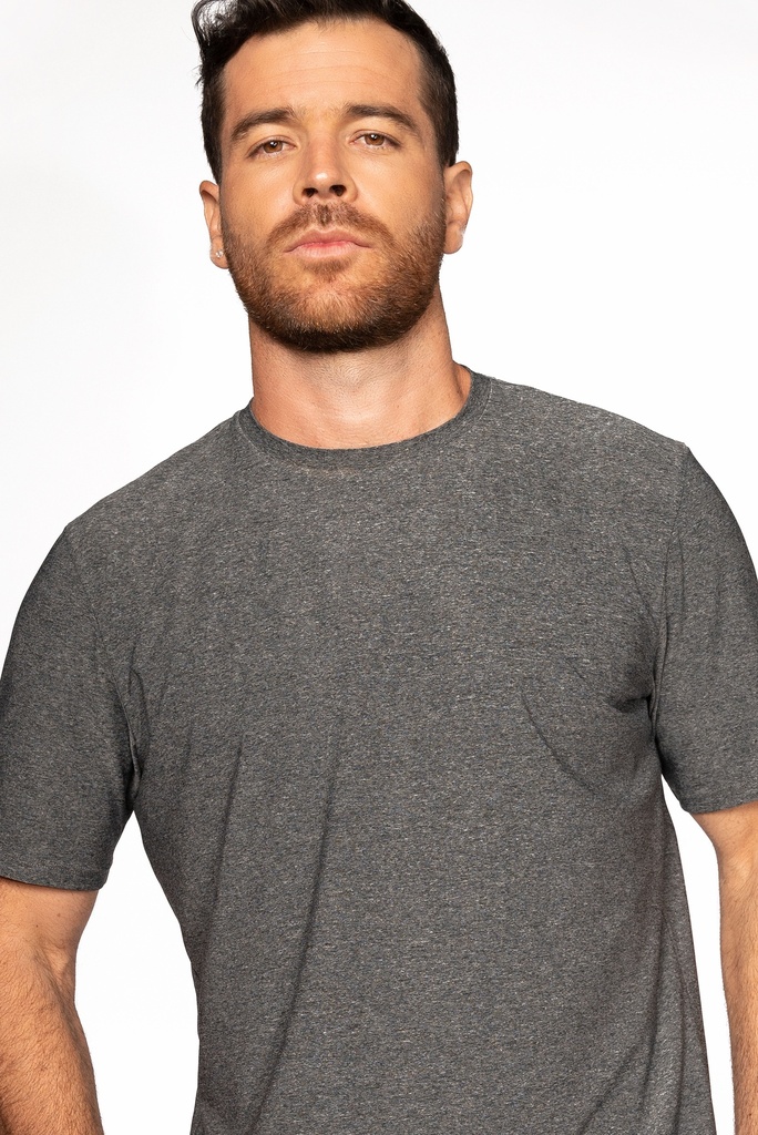 CAMISETA FITNESS GRIS CUELLO REDONDO