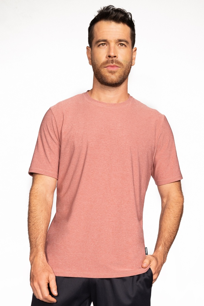 CAMISETA FITNESS ROSA CUELLO REDONDO