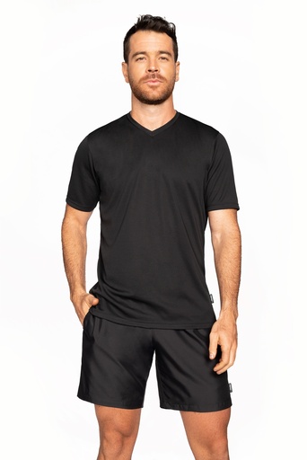 CAMISETA EKOS CUELLO V NEGRA