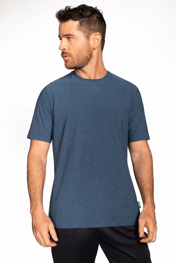 CAMISETA FITNESS AZUL CUELLO REDONDO 